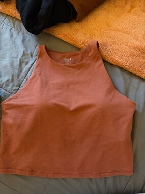 Old Navy Rust-Colored High Neck Cropped Active Tank